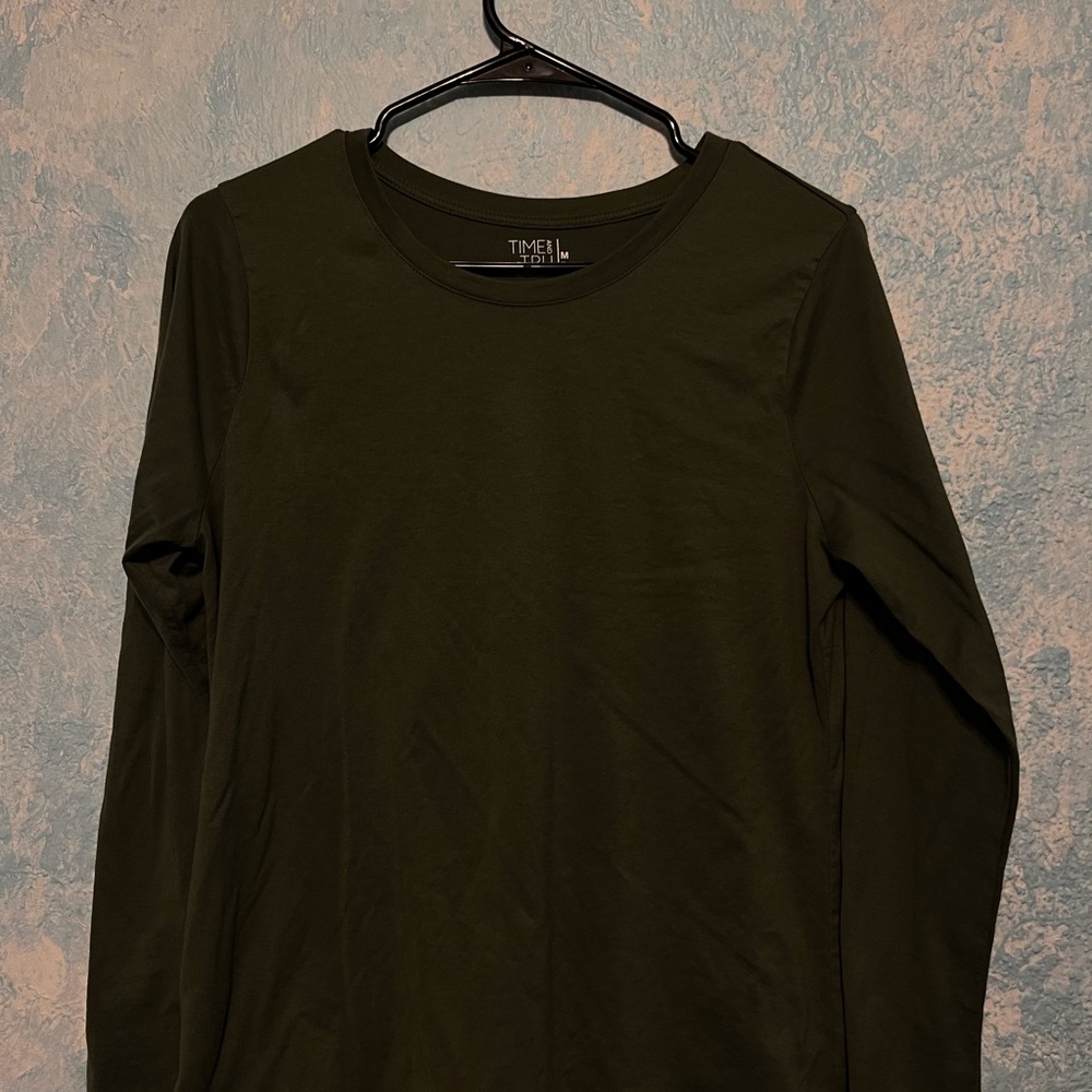 Olive Green Long Sleeve Top